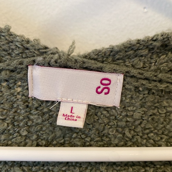 SO women’s olive green open front cardigan - Picture 4 of 10